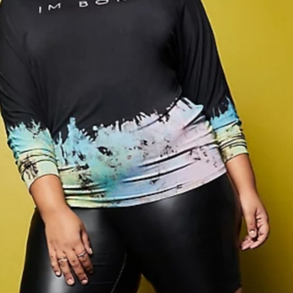 NEW, Torrid, Plus size,Black Multi Dye Tee - Picture 2 of 4